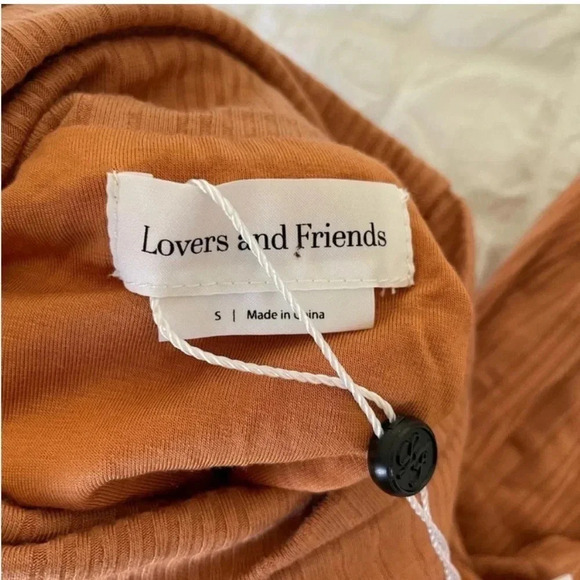 Lovers + Friends Trisha ribbed nude one sleeve midi dress - Picture 7 of 8